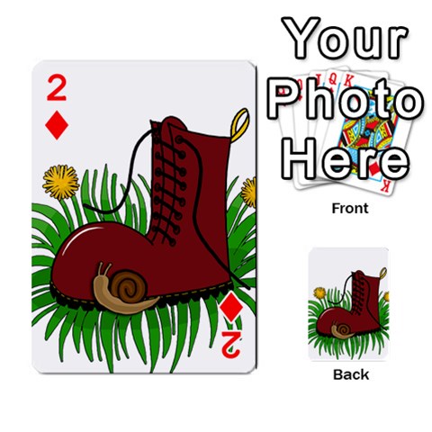 Boot in the grass Playing Cards 54 Designs  from ArtsNow.com Front - Diamond2