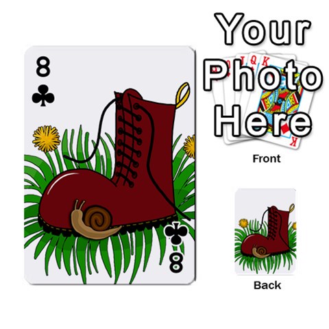 Boot in the grass Playing Cards 54 Designs  from ArtsNow.com Front - Club8