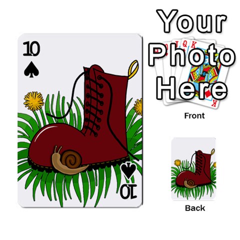 Boot in the grass Playing Cards 54 Designs  from ArtsNow.com Front - Spade10