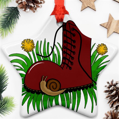 Boot in the grass Star Ornament (Two Sides)  from ArtsNow.com Back