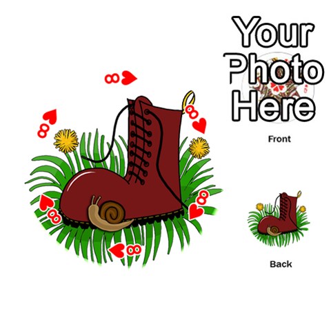 Boot in the grass Playing Cards 54 (Round)  from ArtsNow.com Front - Heart8