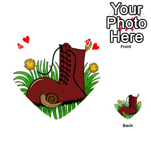 Boot in the grass Playing Cards 54 (Heart)  from ArtsNow.com Front - Heart4