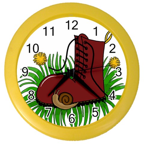 Boot in the grass Color Wall Clocks from ArtsNow.com Front