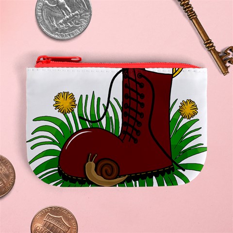 Boot in the grass Mini Coin Purses from ArtsNow.com Front