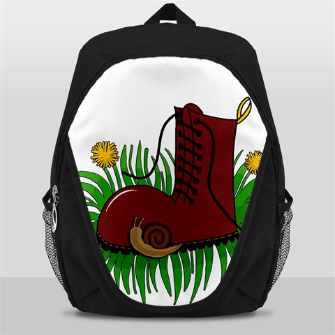 Boot in the grass Backpack Bag from ArtsNow.com Front