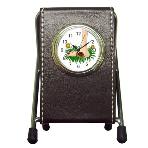 Barefoot in the grass Pen Holder Desk Clocks from ArtsNow.com Front