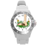 Barefoot in the grass Round Plastic Sport Watch (L)