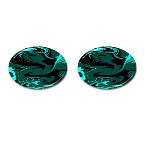 Hauntedlagoon Cufflinks (Oval) from ArtsNow.com Front(Pair)