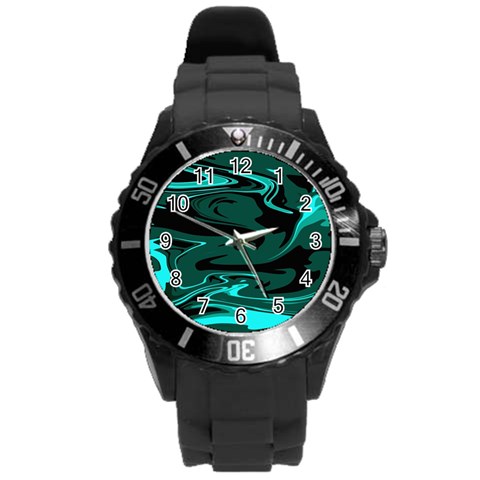 Hauntedlagoon Round Plastic Sport Watch (L) from ArtsNow.com Front