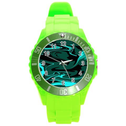 Hauntedlagoon Round Plastic Sport Watch (L) from ArtsNow.com Front