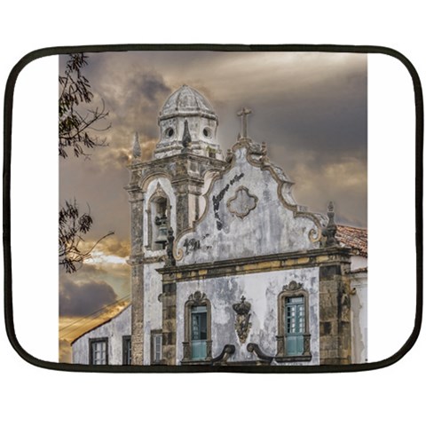 Exterior Facade Antique Colonial Church Olinda Brazil Fleece Blanket (Mini) from ArtsNow.com 35 x27  Blanket