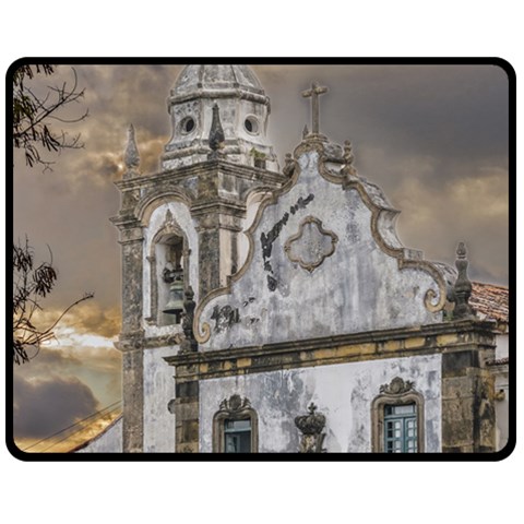 Exterior Facade Antique Colonial Church Olinda Brazil Fleece Blanket (Medium)  from ArtsNow.com 60 x50  Blanket Front