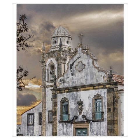 Exterior Facade Antique Colonial Church Olinda Brazil Drawstring Pouches (Small)  from ArtsNow.com Back