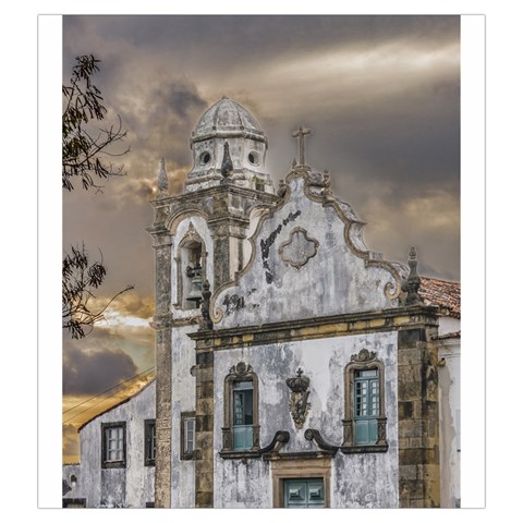 Exterior Facade Antique Colonial Church Olinda Brazil Drawstring Pouches (Large)  from ArtsNow.com Back