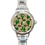 Cactuses Round Italian Charm Watch