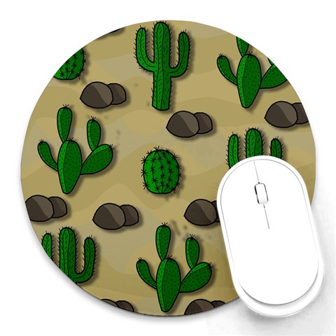 Cactuses Round Mousepads from ArtsNow.com Front