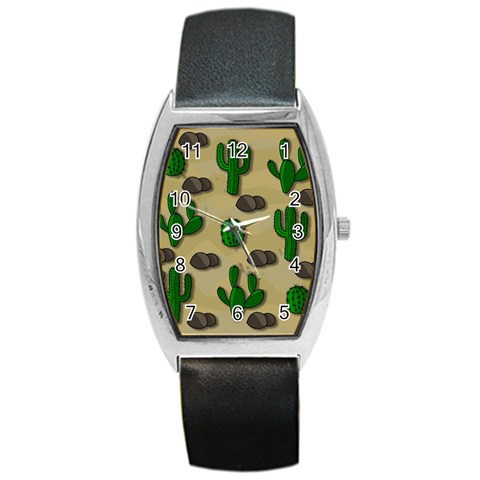 Cactuses Barrel Style Metal Watch from ArtsNow.com Front