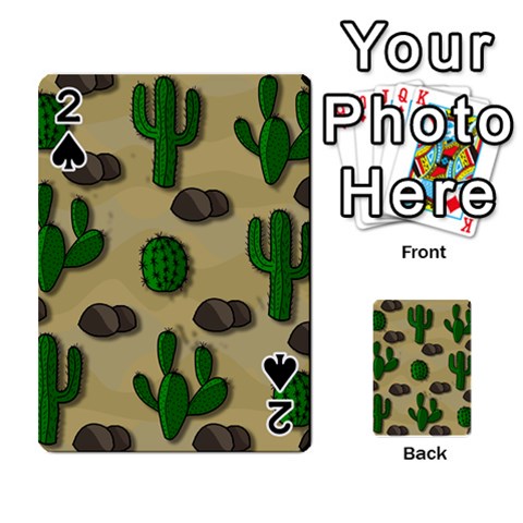 Cactuses Playing Cards 54 Designs  from ArtsNow.com Front - Spade2