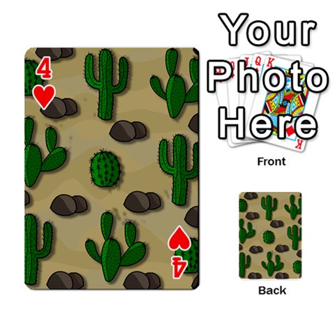 Cactuses Playing Cards 54 Designs  from ArtsNow.com Front - Heart4