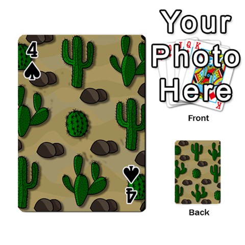 Cactuses Playing Cards 54 Designs  from ArtsNow.com Front - Spade4