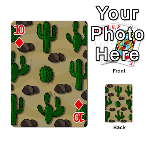 Cactuses Playing Cards 54 Designs  from ArtsNow.com Front - Diamond10