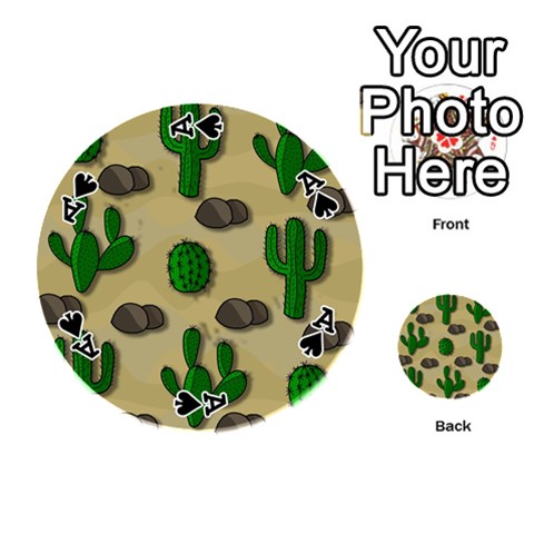 Ace Cactuses Playing Cards 54 (Round)  from ArtsNow.com Front - SpadeA