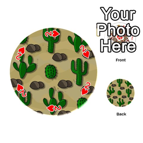 Cactuses Playing Cards 54 (Round)  from ArtsNow.com Front - Heart2