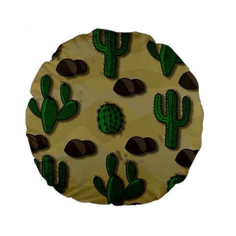 Cactuses Standard 15  Premium Round Cushions from ArtsNow.com Back