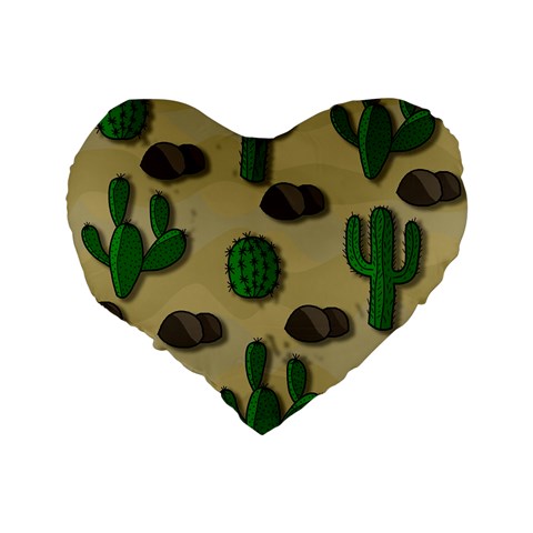 Cactuses Standard 16  Premium Heart Shape Cushions from ArtsNow.com Back