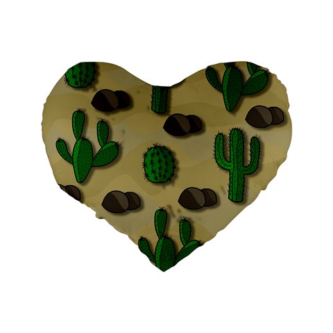 Cactuses Standard 16  Premium Flano Heart Shape Cushions from ArtsNow.com Back