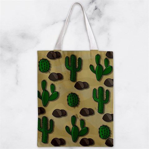 Cactuses Zipper Classic Tote Bag from ArtsNow.com Back