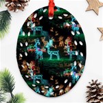 Christmas Lights Oval Filigree Ornament (Two Sides)