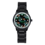 Christmas Lights Stainless Steel Round Watch