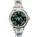 Christmas Lights Round Italian Charm Watch