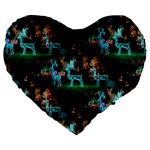 Christmas Lights Large 19  Premium Heart Shape Cushion