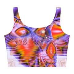 Crystal Star Dance, Abstract Purple Orange Midi Sleeveless Dress from ArtsNow.com Top Front