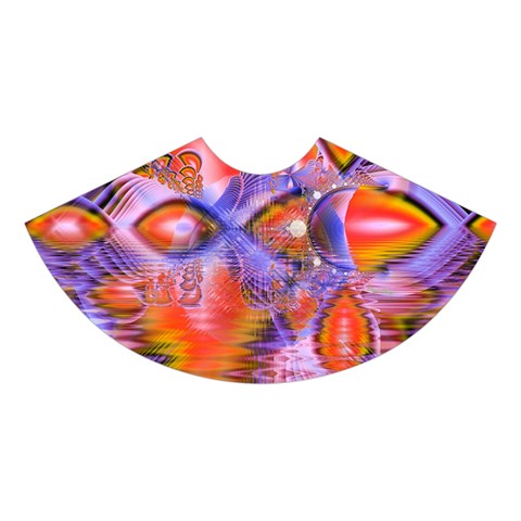 Crystal Star Dance, Abstract Purple Orange Midi Sleeveless Dress from ArtsNow.com Skirt Front