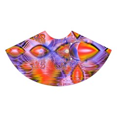 Crystal Star Dance, Abstract Purple Orange Midi Sleeveless Dress from ArtsNow.com Skirt Front