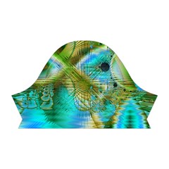 Crystal Gold Peacock, Abstract Mystical Lake Short Sleeve V Left Sleeve