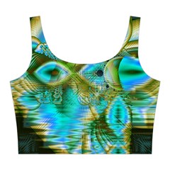 Crystal Gold Peacock, Abstract Mystical Lake Midi Sleeveless Dress from ArtsNow.com Top Back