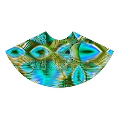 Crystal Gold Peacock, Abstract Mystical Lake Midi Sleeveless Dress from ArtsNow.com Skirt Front