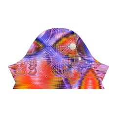 Crystal Star Dance, Abstract Purple Orange Short Sleeve V Left Sleeve