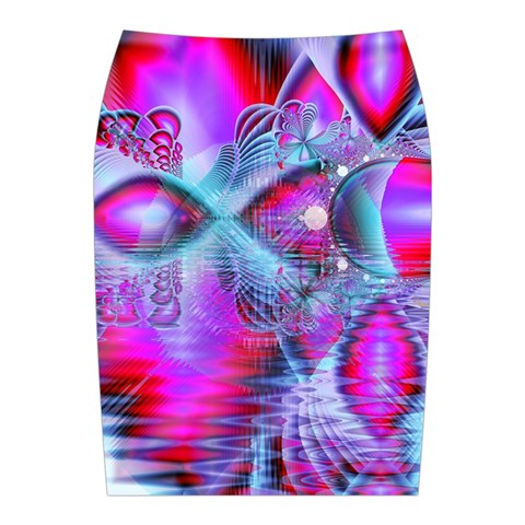 Crystal Northern Lights Palace, Abstract Ice  Midi Wrap Pencil Skirt from ArtsNow.com Back