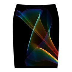 Abstract Rainbow Lily, Colorful Mystical Flower  Midi Wrap Pencil Skirt from ArtsNow.com Back