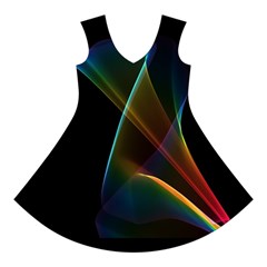 Abstract Rainbow Lily, Colorful Mystical Flower  Short Sleeve V Front