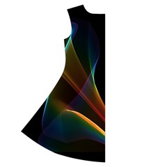 Abstract Rainbow Lily, Colorful Mystical Flower  Short Sleeve V Back Left