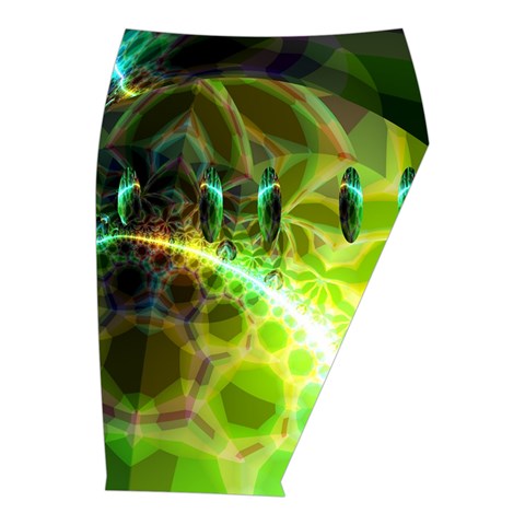 Dawn Of Time, Abstract Lime & Gold Emerge Midi Wrap Pencil Skirt from ArtsNow.com  Front Right 