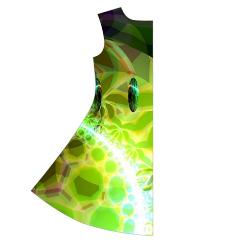 Dawn Of Time, Abstract Lime & Gold Emerge Short Sleeve V Back Left