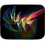 Northern Lights, Abstract Rainbow Aurora Double Sided Fleece Blanket (Mini) 