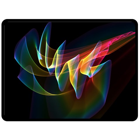 Northern Lights, Abstract Rainbow Aurora Fleece Blanket (Large)  from ArtsNow.com 80 x60  Blanket Front